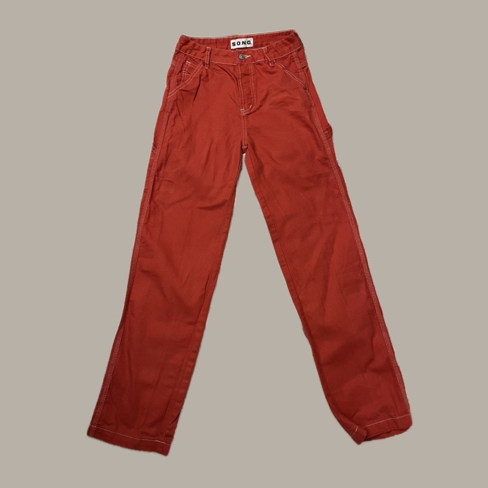 orange carpenters pants 100% cotton